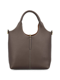 Tod's Women Leather Mini Tote Bag With Branded Metal Bar Accessory