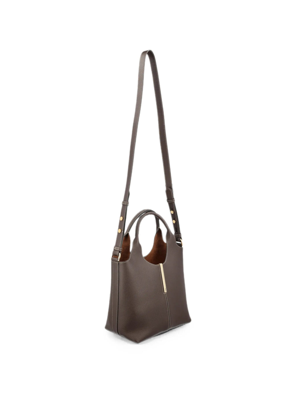 Tod's Women Leather Mini Tote Bag With Branded Metal Bar Accessory