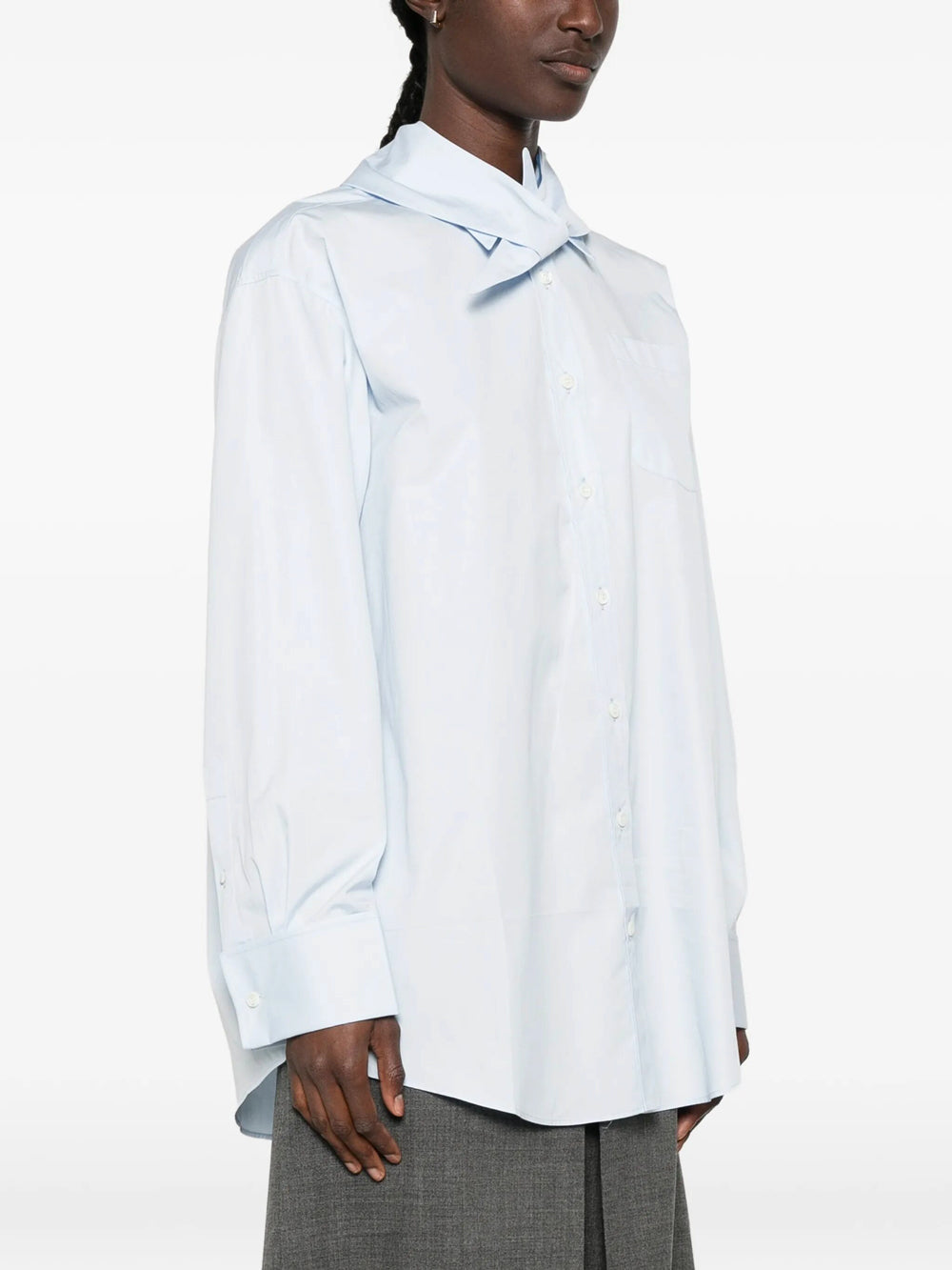 PRADA Prada Women Poplin Shirt With Knot Detail