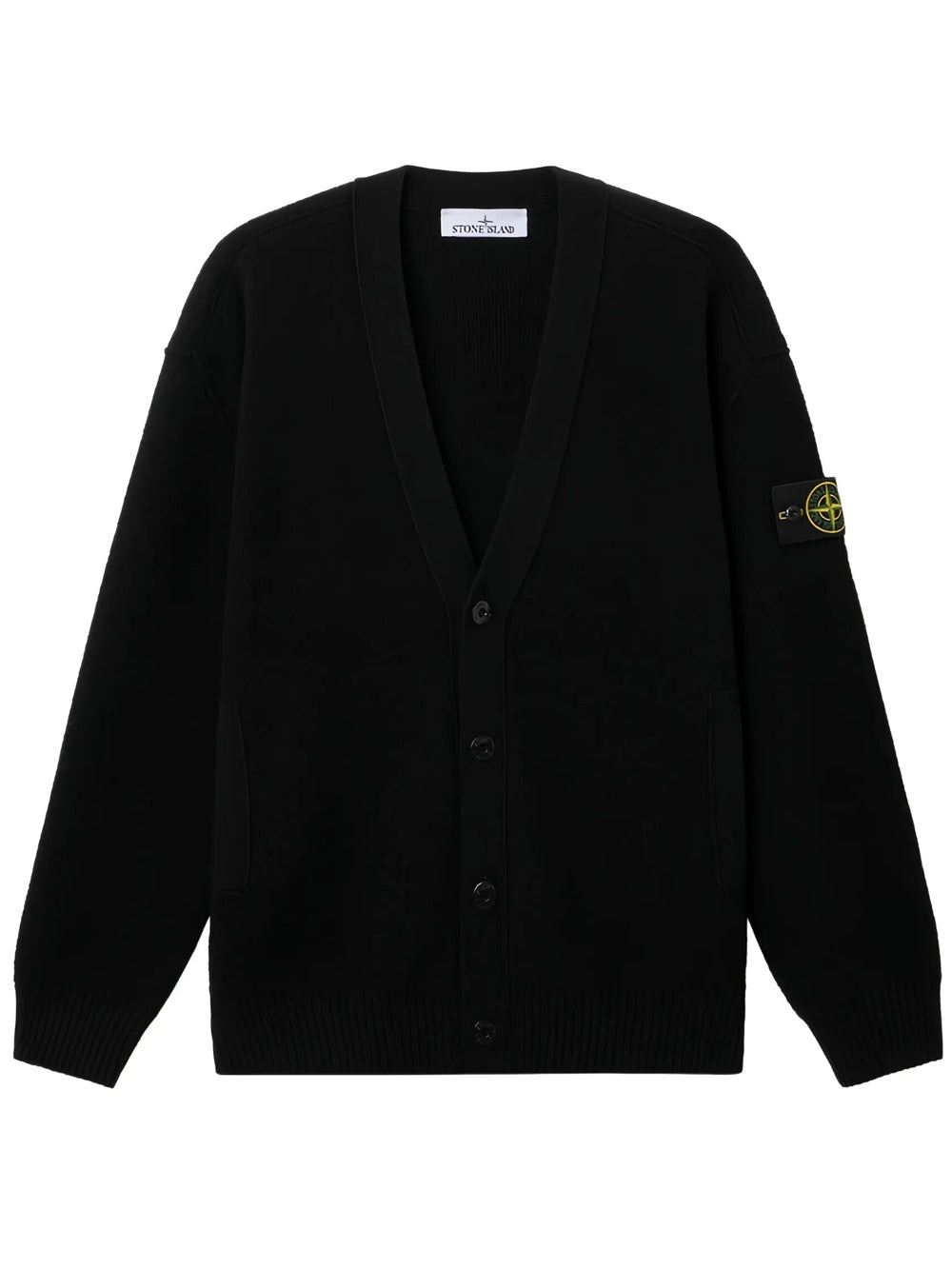 Stone Island Men Cardigan In Maglia Con Scollo A V E Tasche