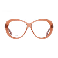 Celine Celine Eyeglasses Butterfly Full Rim, Shiny Light Brown Frame and Clear Demo Lenses Lens CL50150I045
