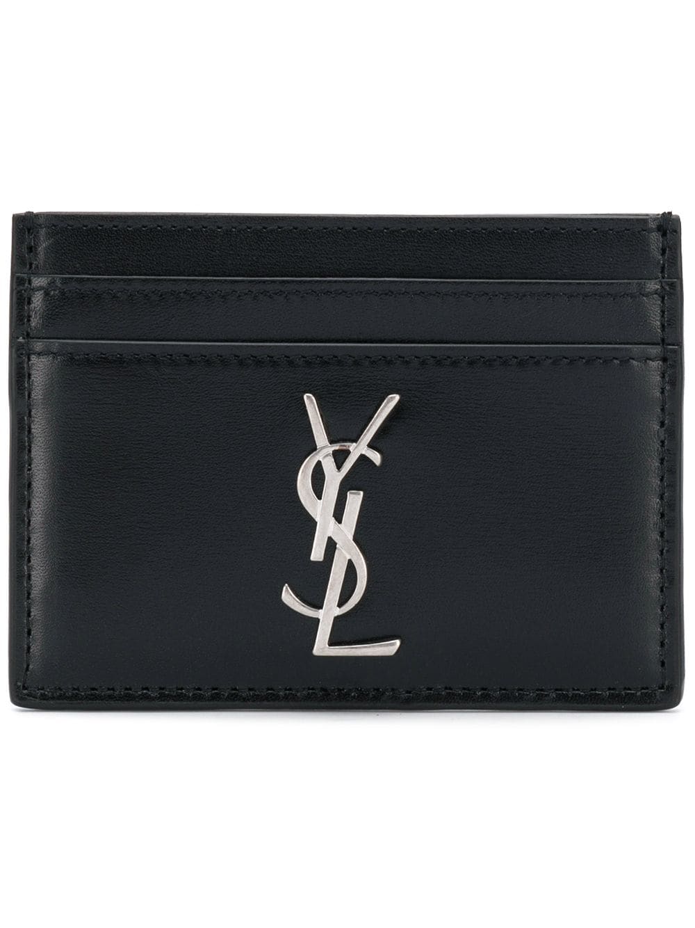 SAINT LAURENT PARIS Smooth Leather Cassandre Card Holder Women