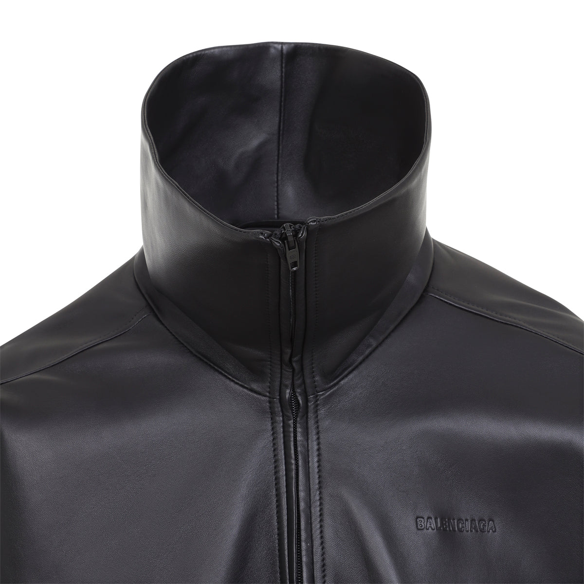 Balenciaga Leather High Collar Tracktop Men