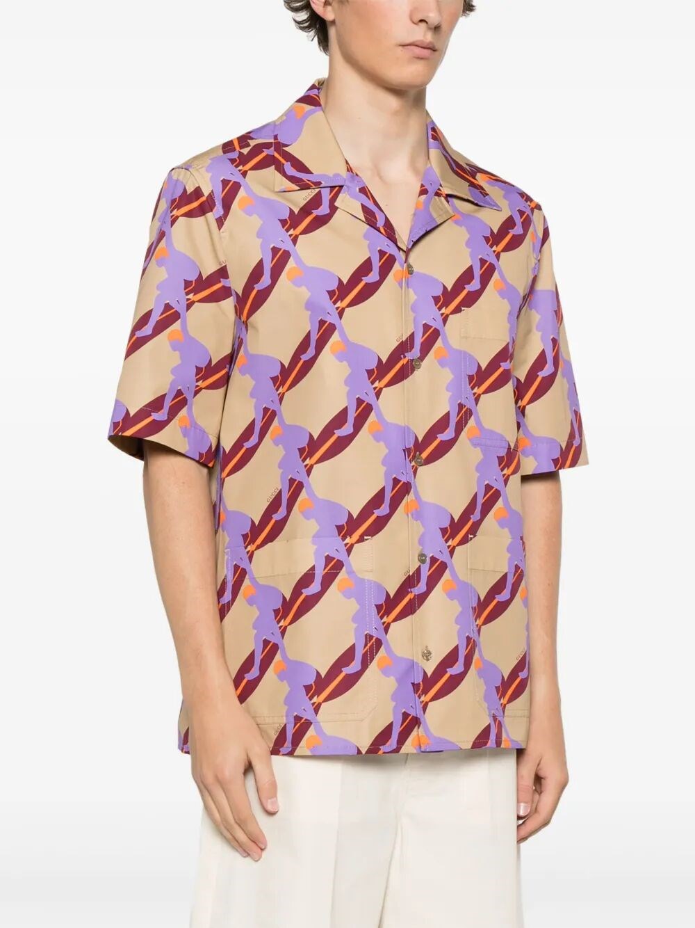 Gucci Men `Twisted Surf On Pop` Print Shirt
