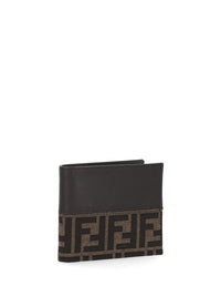 Fendi Fendi Men Leather Bi-Fold Wallet With Ff Motif