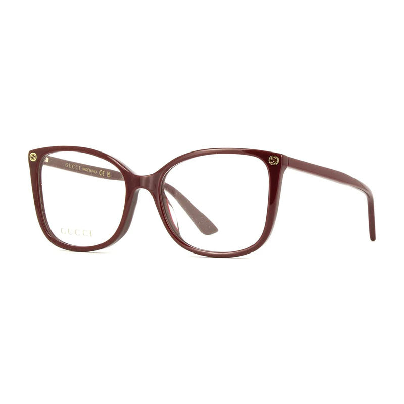 Gucci Eyeglasses Cat Eye Full Rim, Light Havana Frame and Clear Demo Lenses Lens GG0026O006
