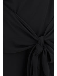 Ganni Women Draped-Knot Crepe Mini Dress