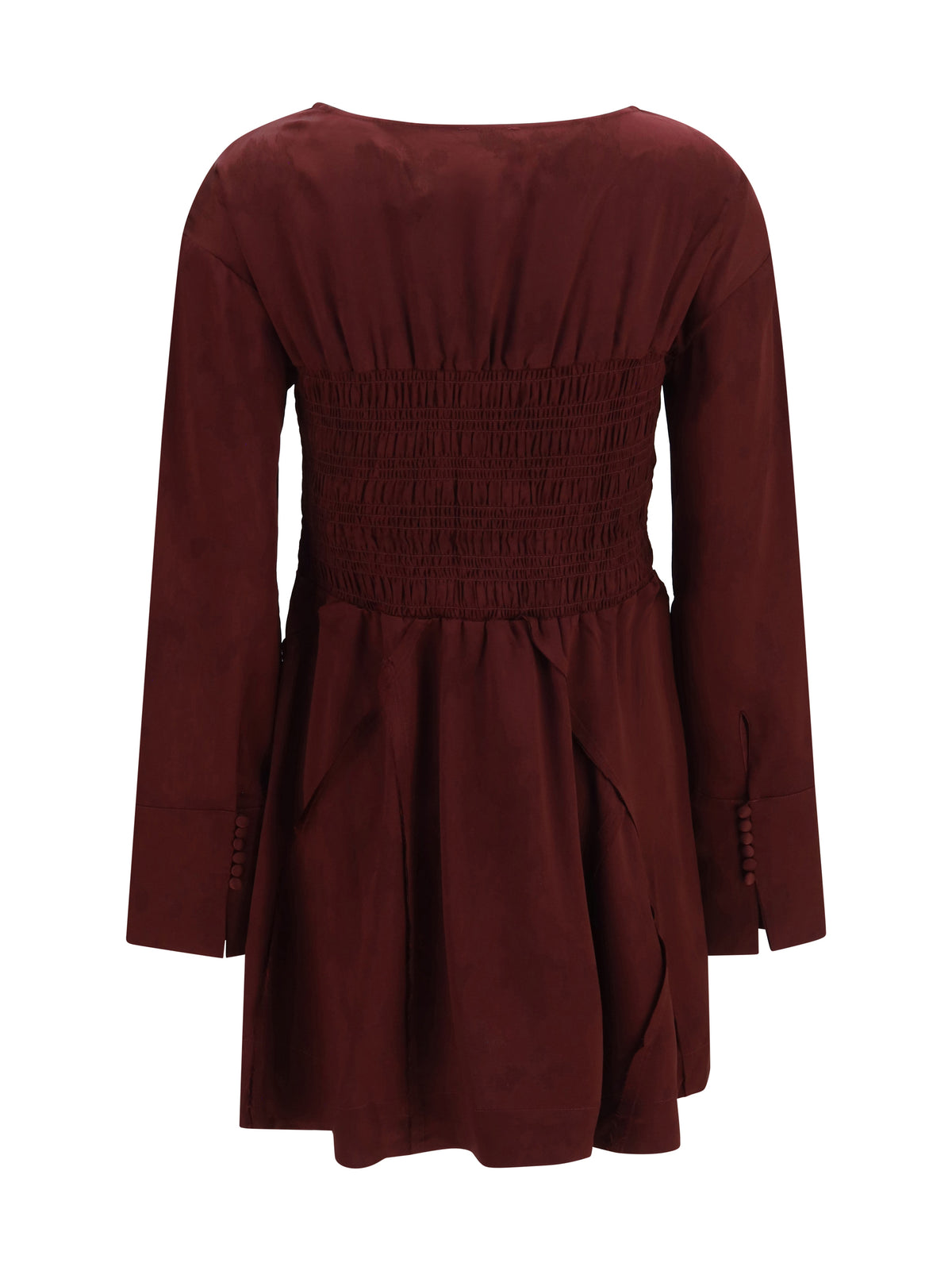 Ganni Women Long-Sleeve Satin Mini Dress