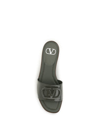 VALENTINO GARAVANI Valentino Garavani Women Vlogo Patent Leather Slide Sandals