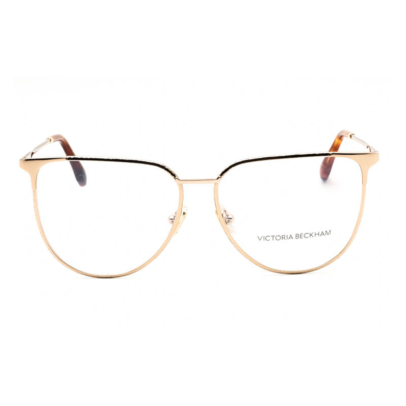 Victoria Beckham Eyeglasses Oval Full Rim, Gold Frame and Clear Demo Lenses Lens VB2121714