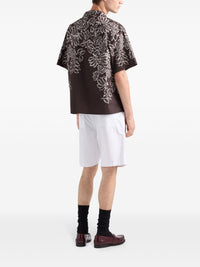 Prada Men Short-Sleeved Printed Cotton Shirt