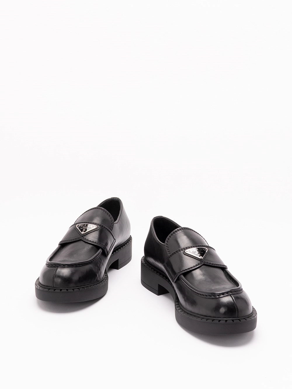 Prada Prada Men Aged Leather Loafers