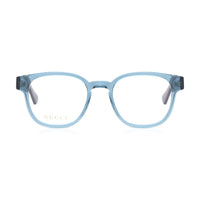 Gucci Eyeglasses Round Full Rim, Transparent Blue/Blue Frame and Clear Demo Lens Lens GG0927O006
