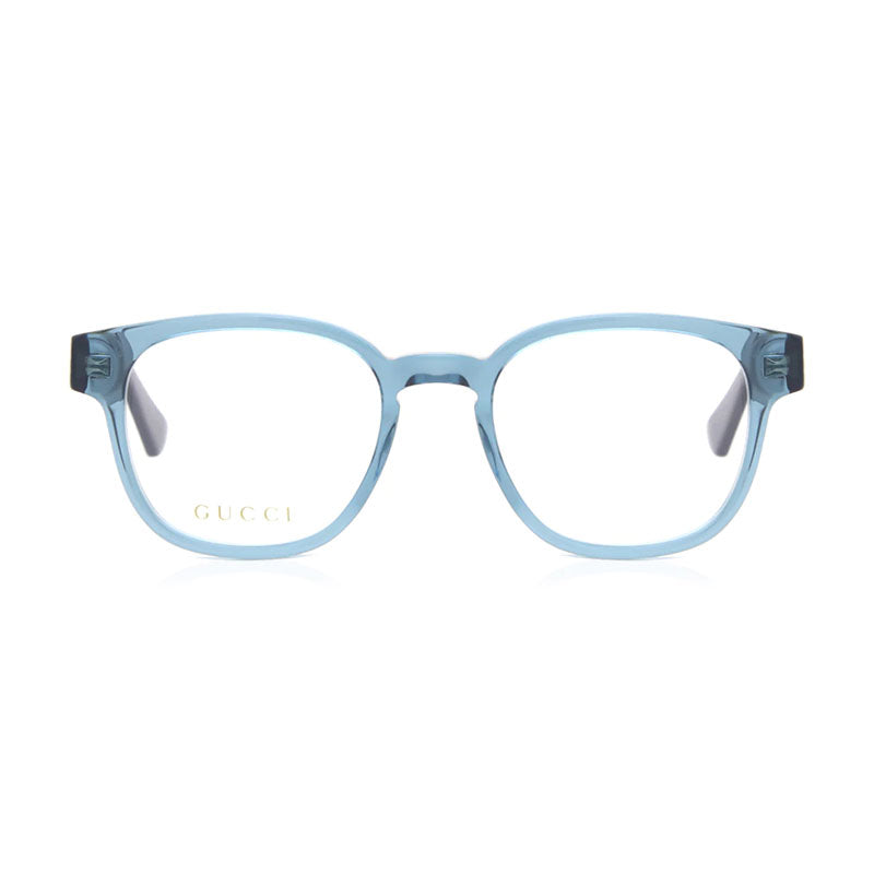 Gucci Eyeglasses Round Full Rim, Transparent Blue/Blue Frame and Clear Demo Lens Lens GG0927O006