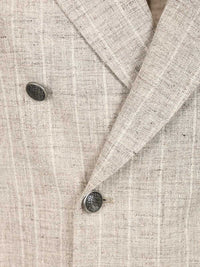 Tagliatore Men Double-Breasted Pinstriped Blazer