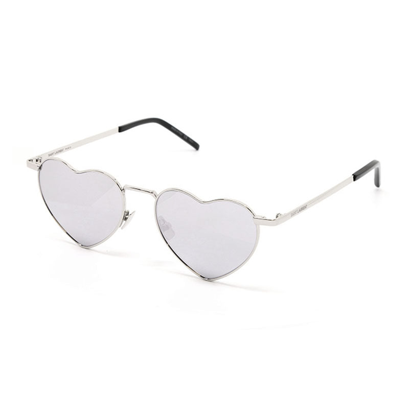 Saint Laurent Saint Laurent Sunglasses Geometric Full Rim, Silver Frame and Silver Mirror Lens SL301LOULOU003