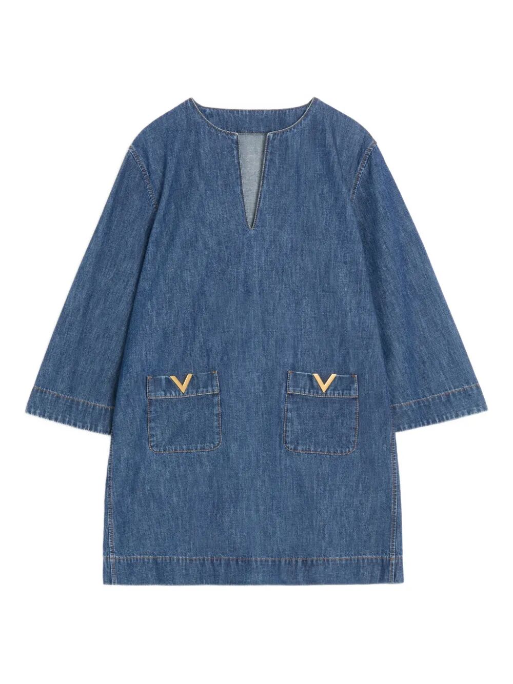 Valentino Garavani Women V-Neck Denim Minidress