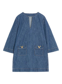 Valentino Garavani Women V-Neck Denim Minidress