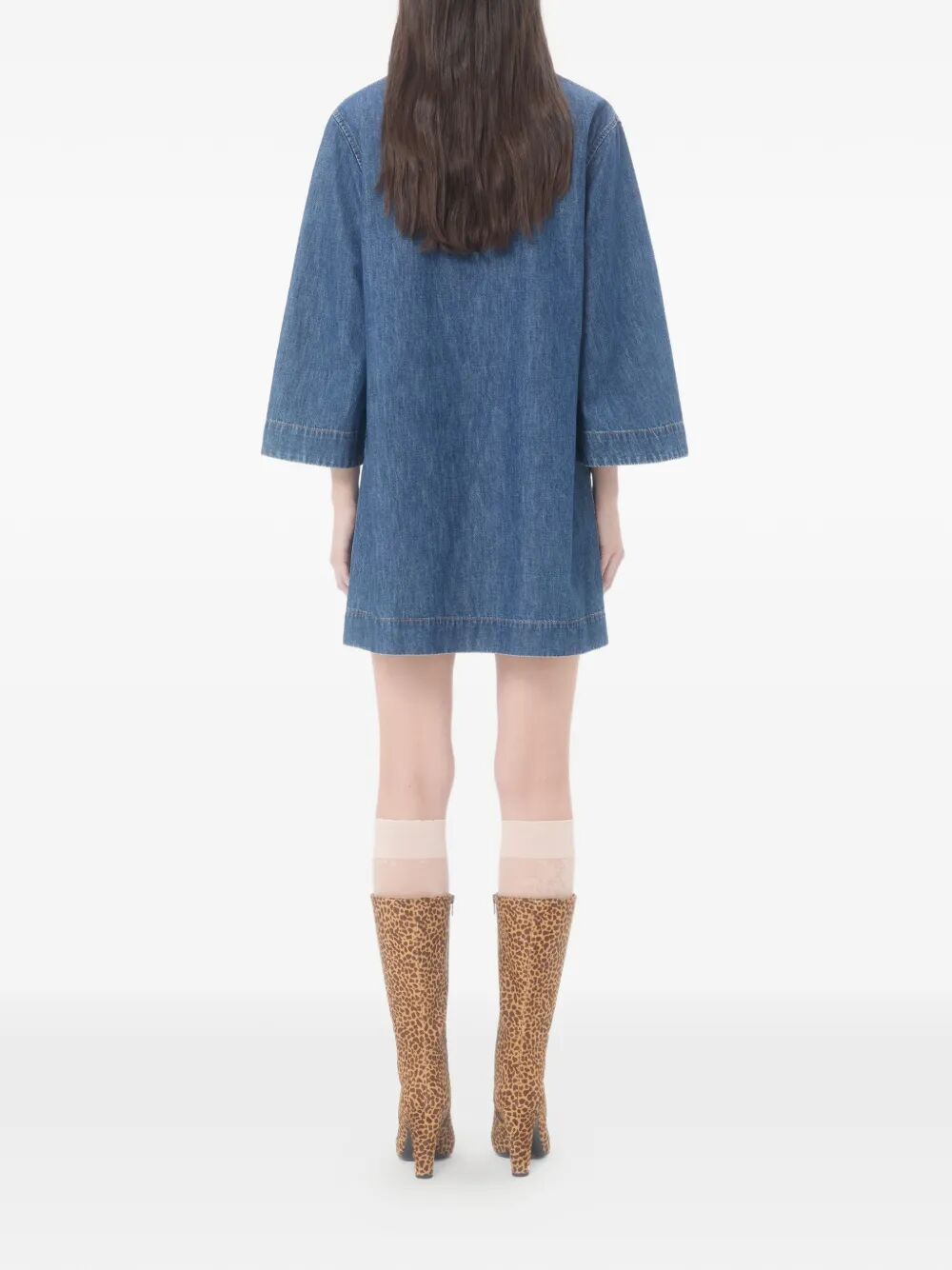 Valentino Garavani Women V-Neck Denim Minidress