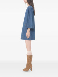 Valentino Garavani Women V-Neck Denim Minidress