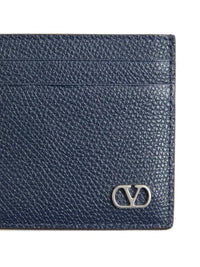 Valentino Garavani Men Vlogo Signature Garnet Calfskin Card Holder
