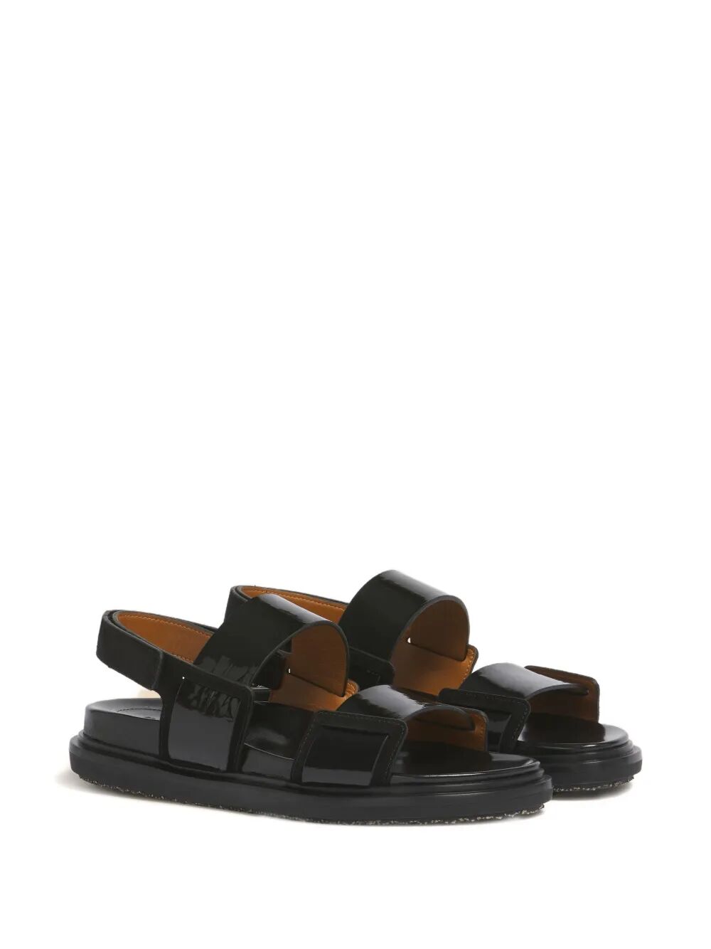 MARNI Fussbett Double-Strap Leather Sandals Women