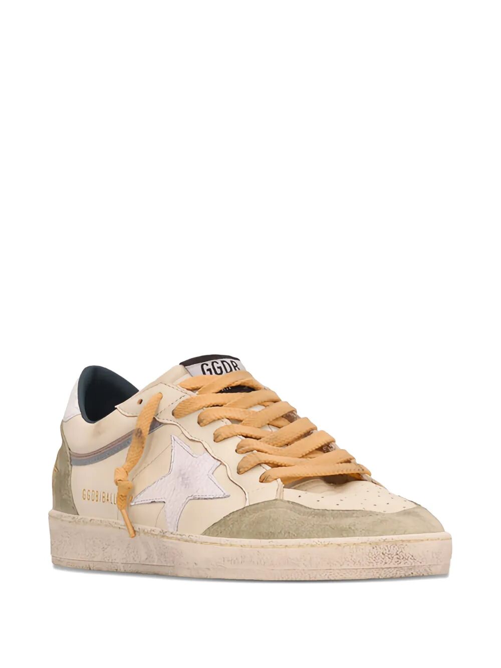 Ball Star Nappa Leather Sneakers With Suede Inserts And Crack Leather Star And Heel Tab Women