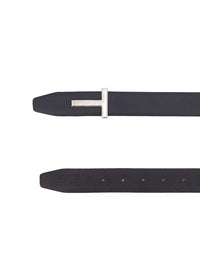 TOM FORD Tom Ford Men T-Buckle Two-Tone Grained Leather Belt