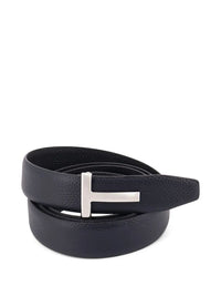 TOM FORD Tom Ford Men T-Buckle Two-Tone Grained Leather Belt