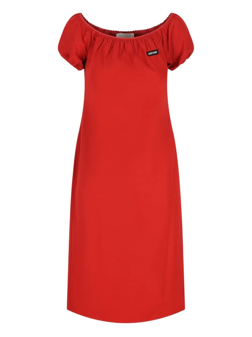 MIU MIU Miu Miu Women Boat Neckline Cotton Poplin Midi Dress