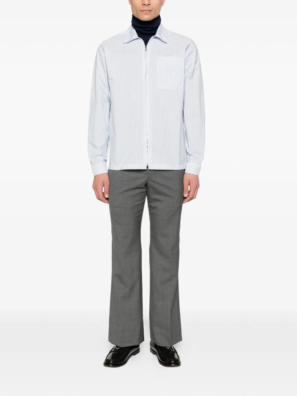 PRADA Prada Men Striped Shirt With Full Zip