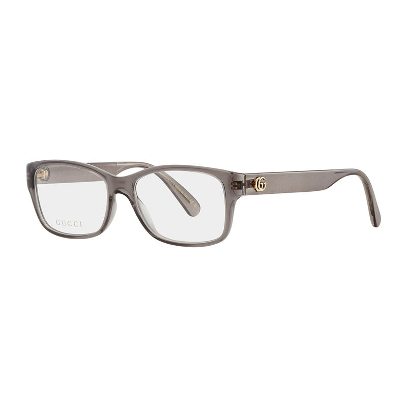 Gucci Eyeglasses Rectangle Full Rim, Grey Frame and Clear Demo Lenses Lens GG0716O003