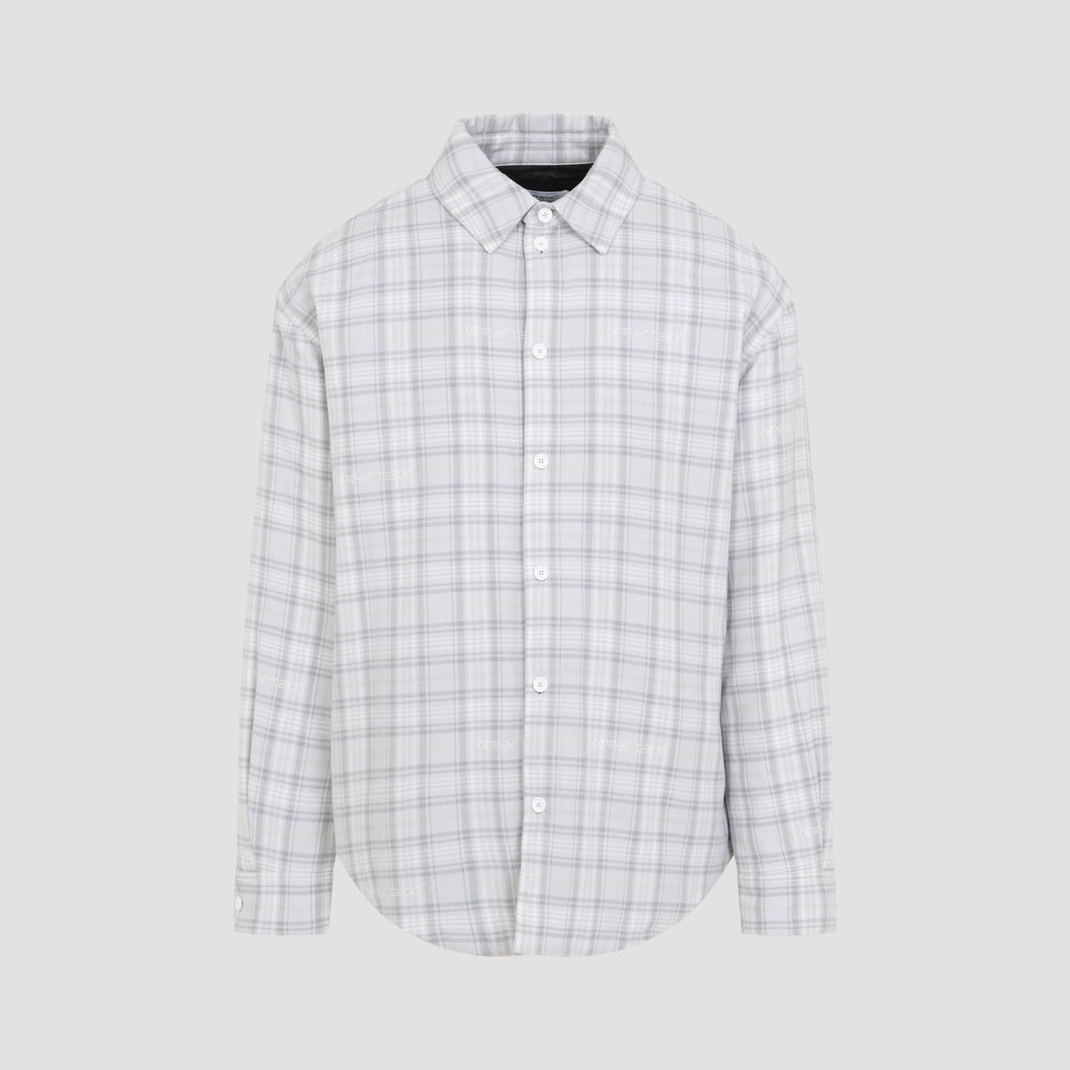 Off-White Flannel Wool Overshirt Padded Coat Men