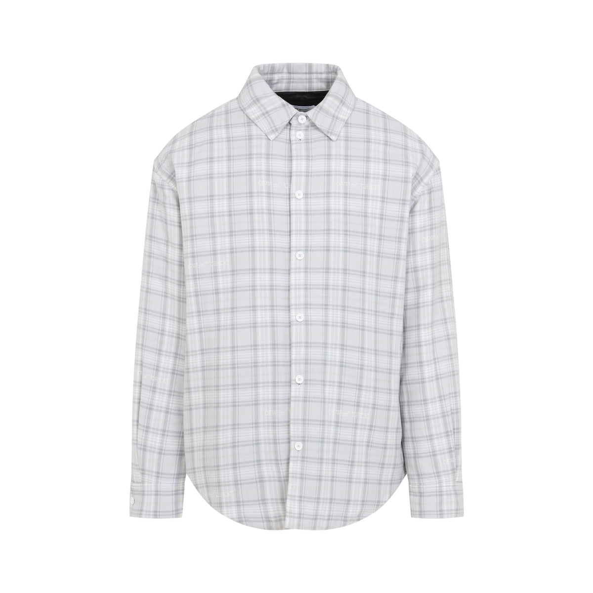 Off-White Flannel Wool Overshirt Padded Coat Men