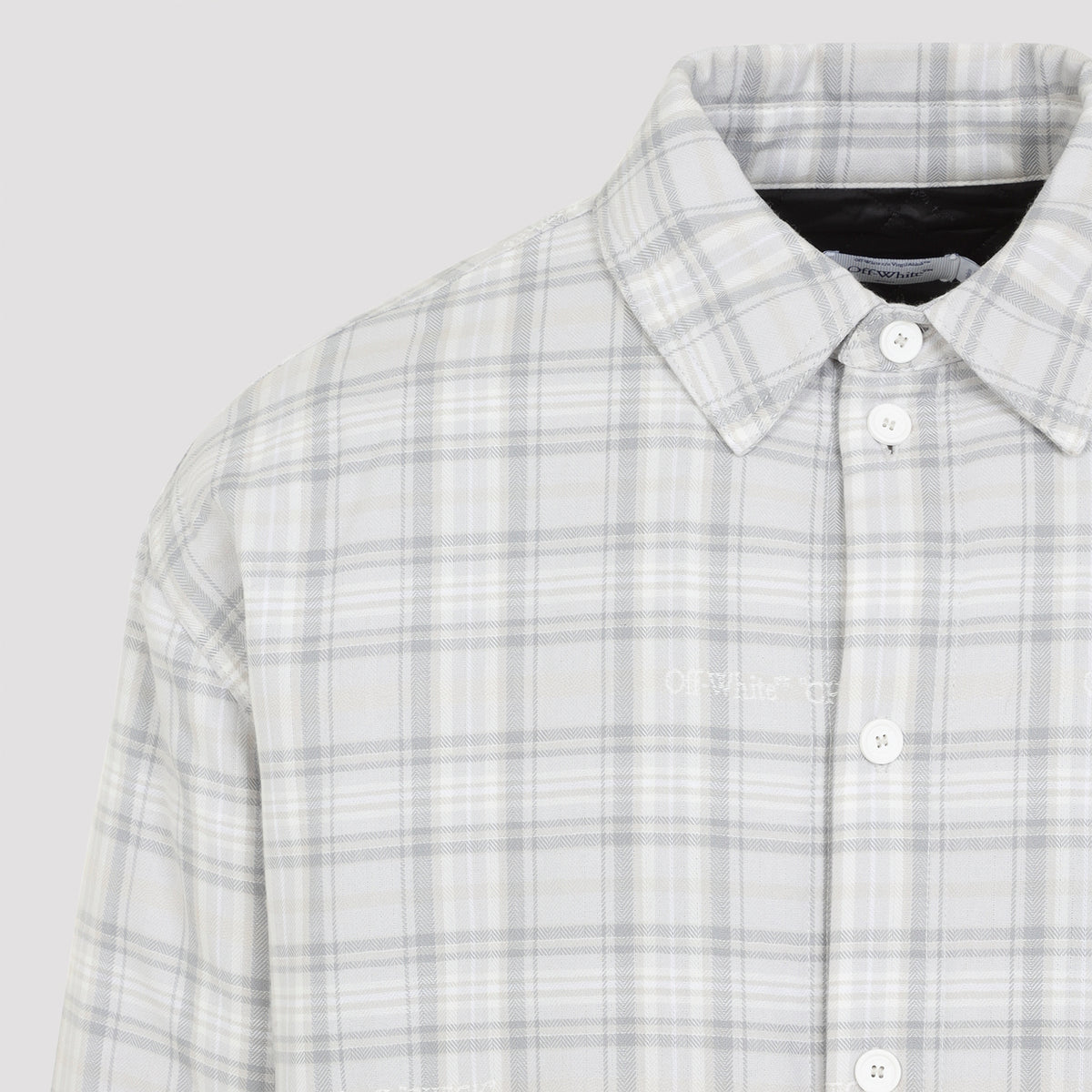 Off-White Flannel Wool Overshirt Padded Coat Men