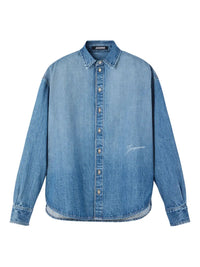 JACQUEMUS Jacquemus Men La Chemise De-Nimes Simon With Embroidered Logo