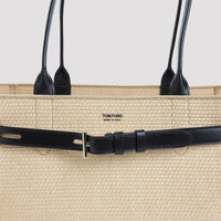 TOM FORD Raffia Smooth Calf Medium Tote Women