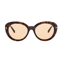 Tom Ford Cat Eye Full Rim, with a Blonde Havana frame and Photochromic Pink lens.
