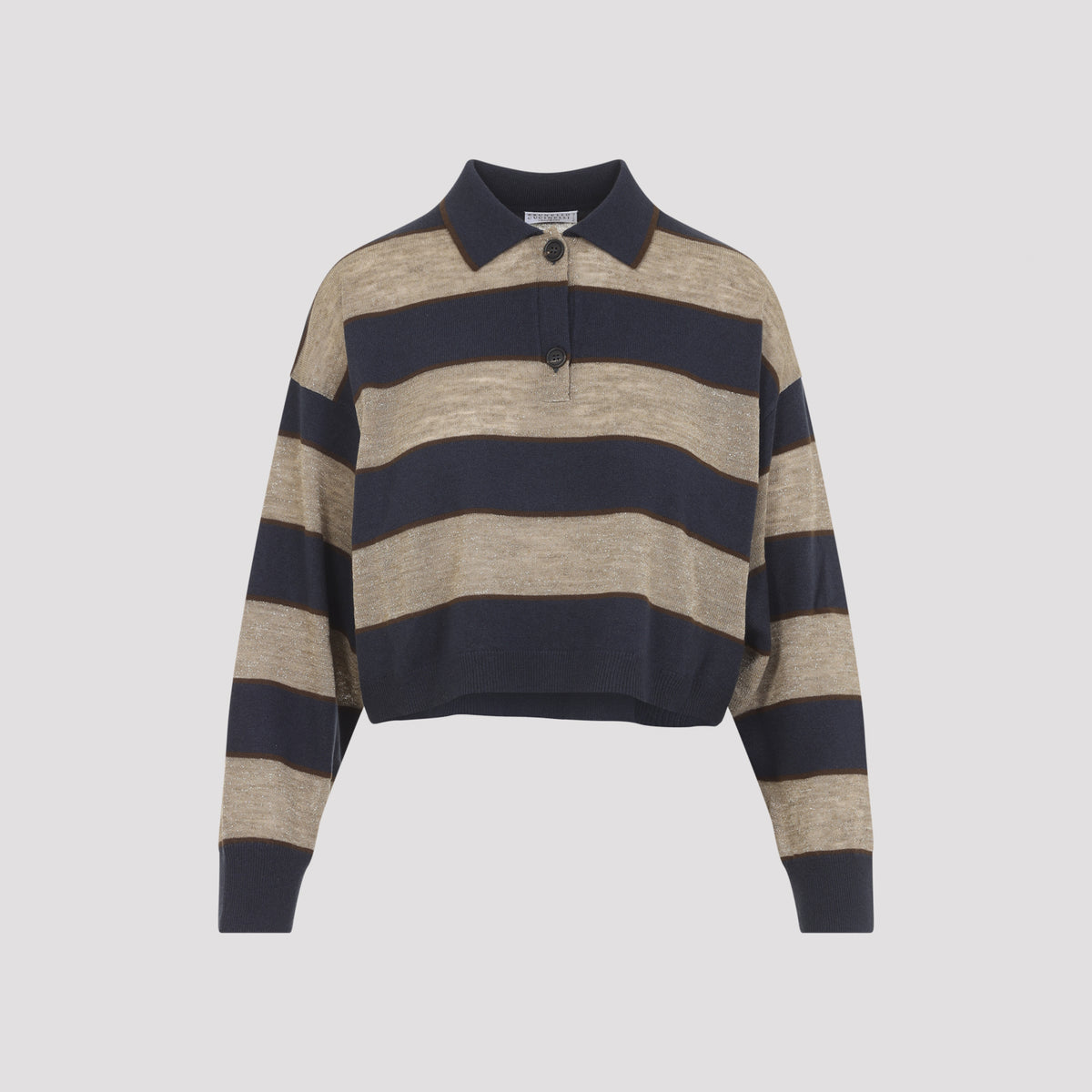 Brunello Cucinelli Jersey Striped Polo Women