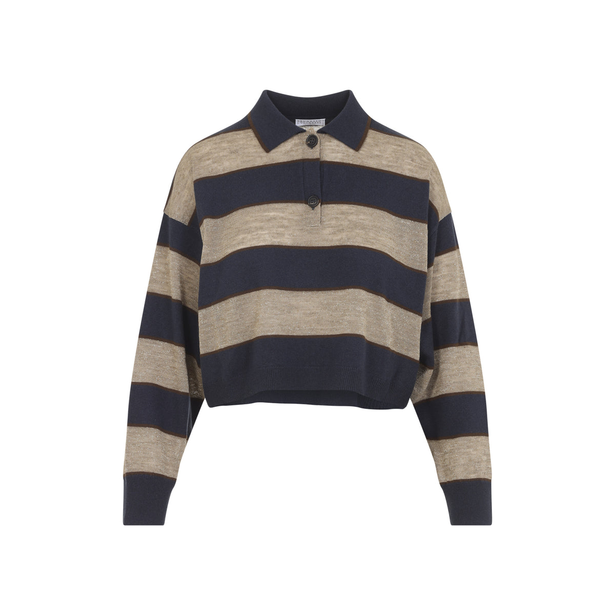 Brunello Cucinelli Jersey Striped Polo Women