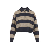 Brunello Cucinelli Jersey Striped Polo Women