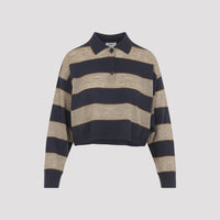 Brunello Cucinelli Jersey Striped Polo Women