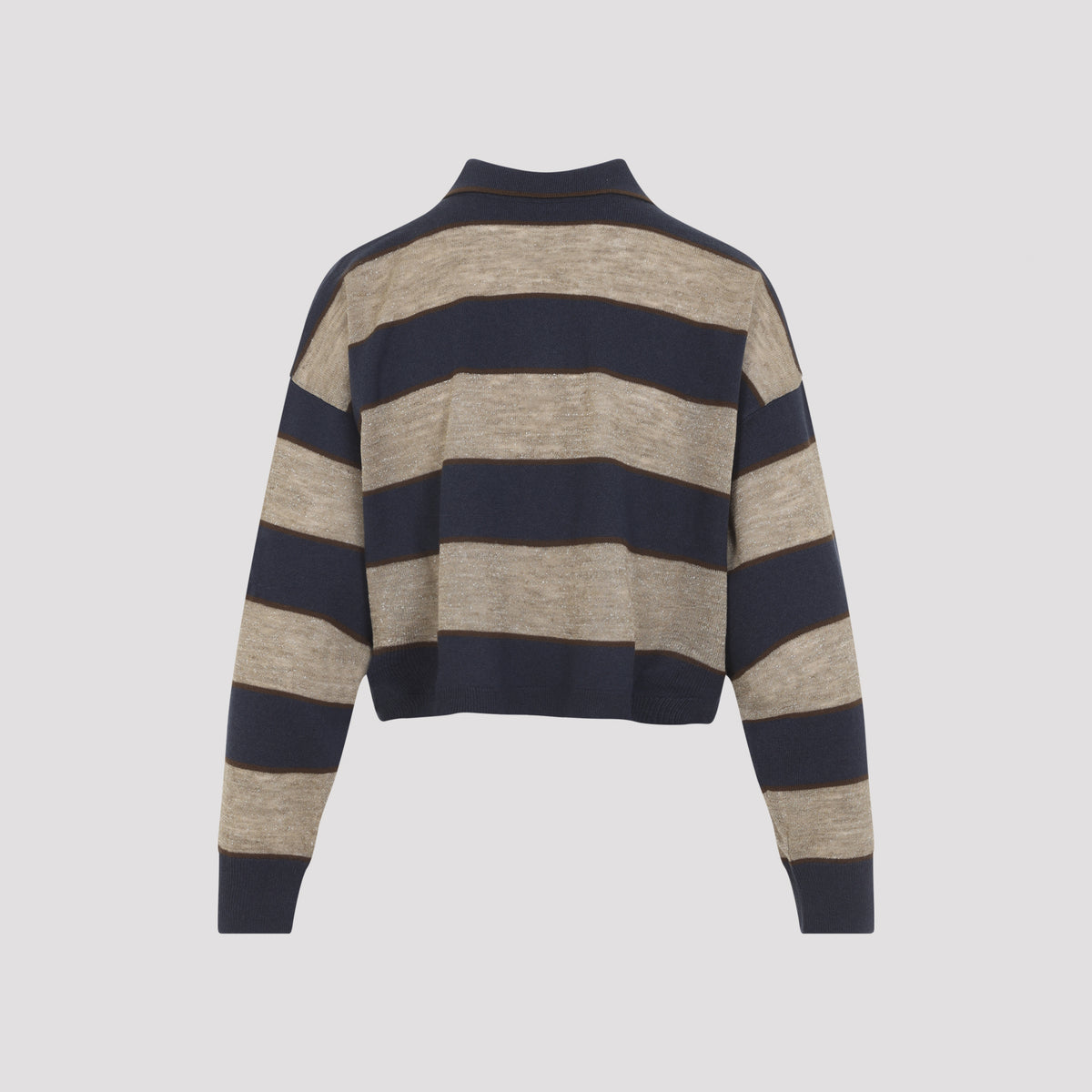 Brunello Cucinelli Jersey Striped Polo Women