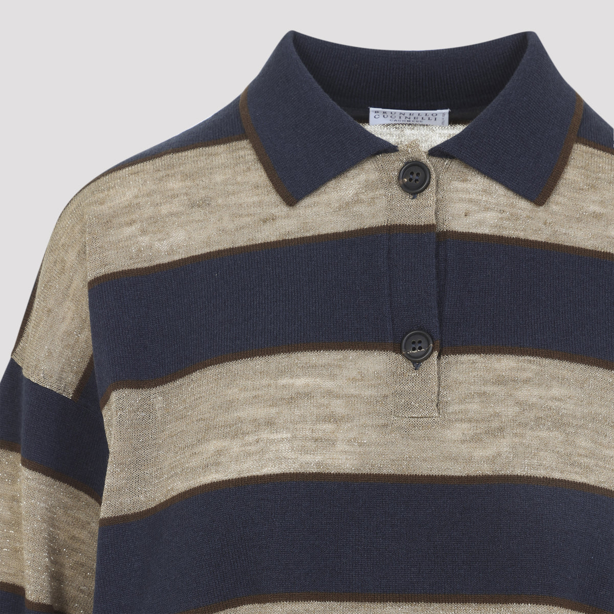 Brunello Cucinelli Jersey Striped Polo Women