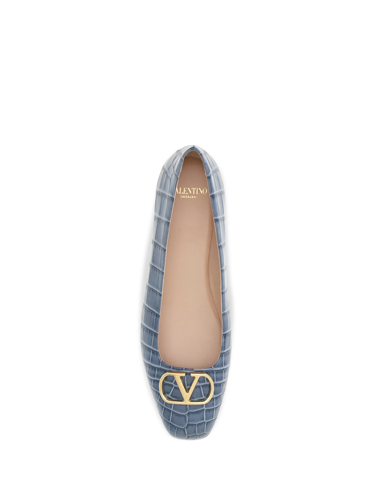 VALENTINO GARAVANI Valentino Garavani Women Vlogo Signature Croc-Effect Ballerinas