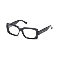 Max Mara Eyeglasses Rectangle Full Rim, Shiny Black Frame and Clear Demo Lenses Lens MM5189001