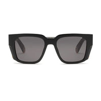 Philipp Plein Sunglasses Square Full Rim, Shiny Black Frame and Dark Grey Lens SPP130M0700
