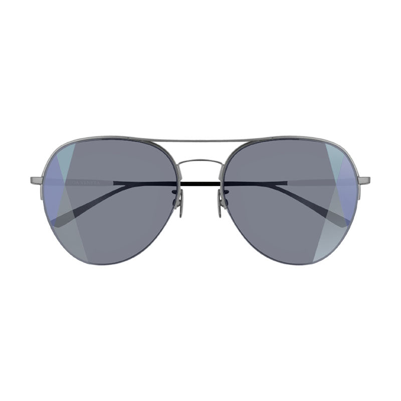 Bottega Veneta Sunglasses Aviator Full Rim, Ruthenium/Black Frame and Grey Lens BV0247S005