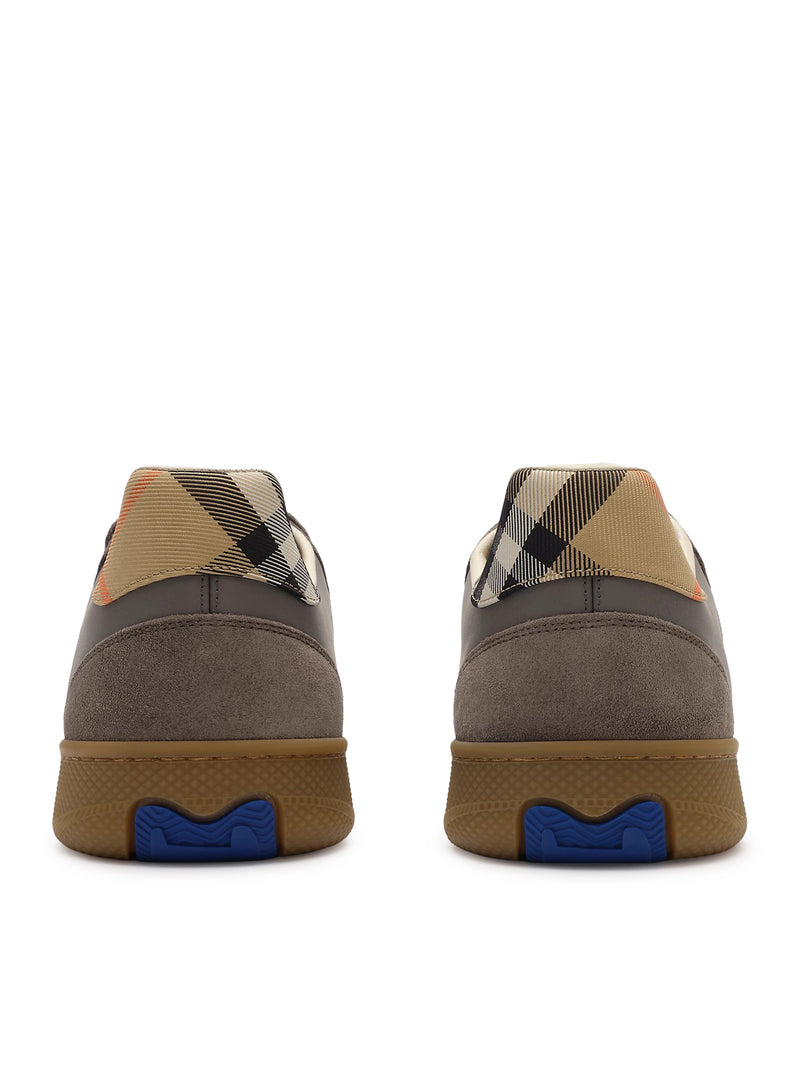 Burberry Men Terrace Sneaker In Leather, Suede And Check