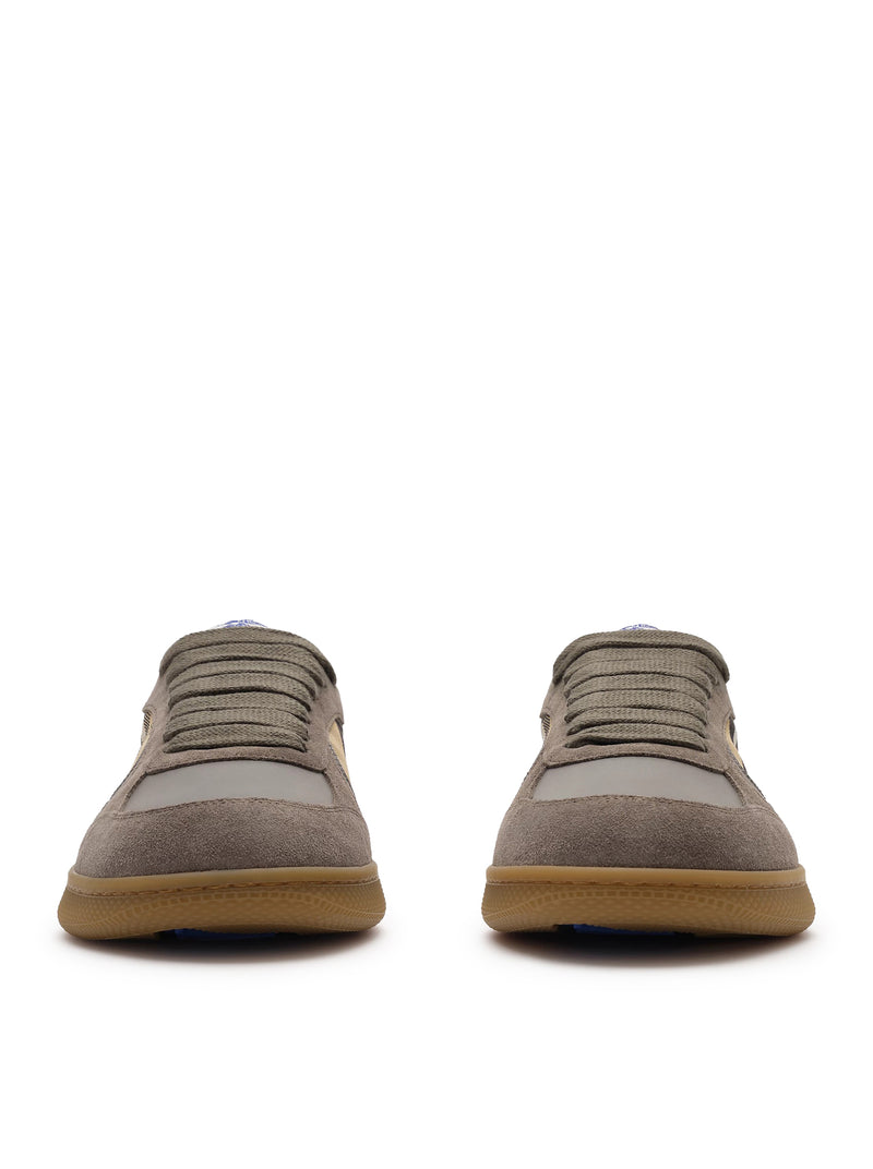 Burberry Men Terrace Sneaker In Leather, Suede And Check